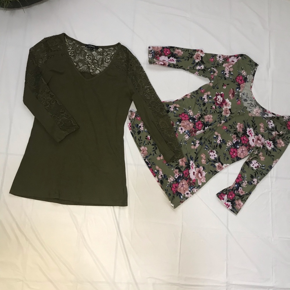 Blouse green, long sleeve